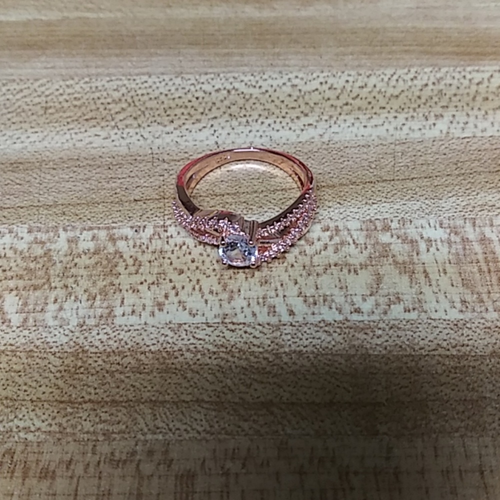 Retail Exquisite Two Tone 14k Solid Rose Gold Ring